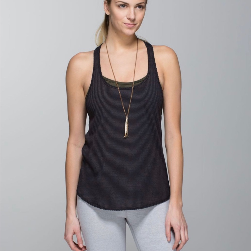 Lululemon black striped tank top